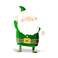 cartoon santa claus punching air N6