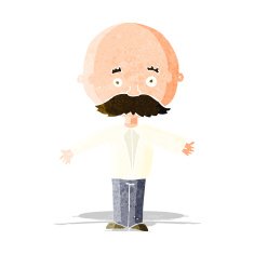 Cartoon Man With Mustache N40