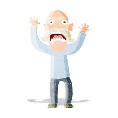 cartoon angry old man N48