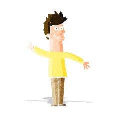 cartoon man with idea N72