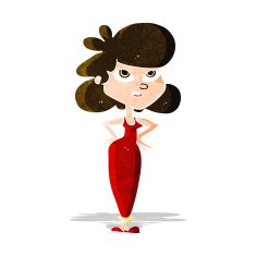 Cartoon Girl With Hands On Hips N10
