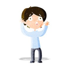 cartoon frightened man N40