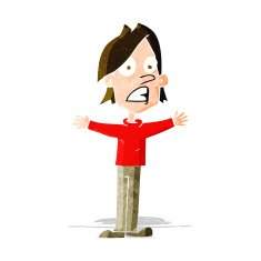 cartoon frightened man N41