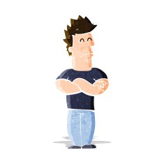 cartoon sulking man N3