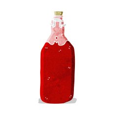 cartoon homemade wine bottle