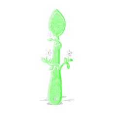cartoon organic food symbol spoon