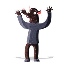 cartoon happy werewolf man N2
