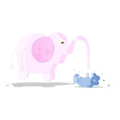 cartoon elephant squirting water N5