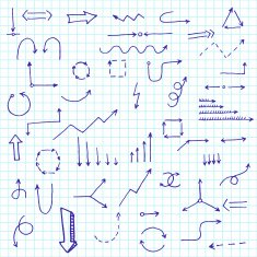 Beautiful hand-drawn arrows Stylish design element of business Vector