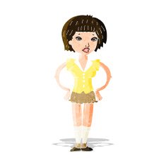 cartoon woman with hands on hips N56