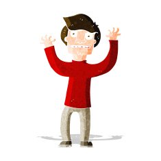 cartoon terrified man N100