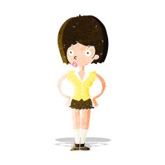 cartoon woman with hands on hips N57