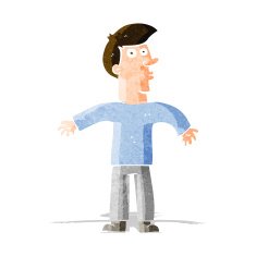 Cartoon Man Shrugging Shoulders N36