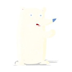 cartoon waving polar bear N9