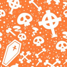 Creepy cartoon Halloween seamless texture