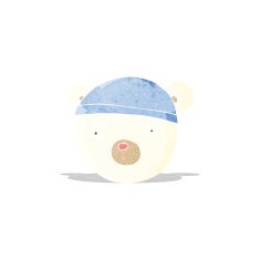 cartoon polar bear cub wearing hat