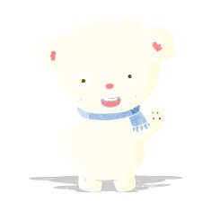 Cartoon Polar Bear Waving N2