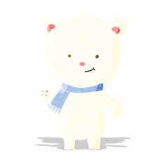 Cartoon Polar Bear Waving N3