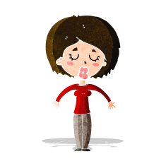 cartoon woman with closed eyes N3