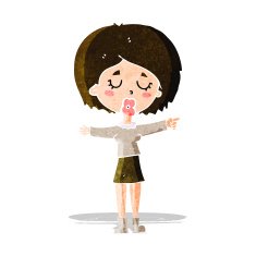 cartoon pointing woman N9