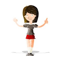 cartoon woman explaining idea N4