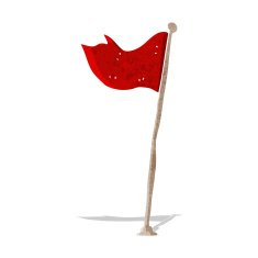 Cartoon Flag On Pole N3