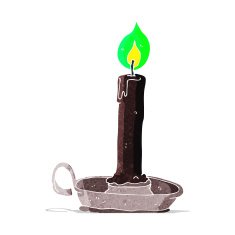 cartoon spooky black candle