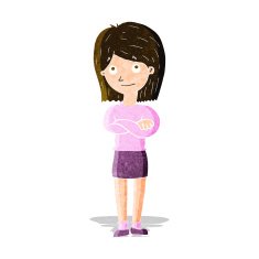 cartoon friendly girl rolling eyes N3