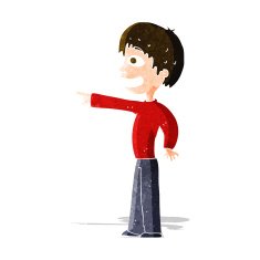 cartoon grinning boy pointing N3