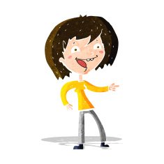 cartoon woman laughing and pointing N3