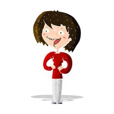cartoon excited woman N39