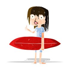 Cartoon Surfer Girl N9