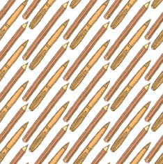 Sketch cute pen and pencil in vintage style N2