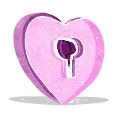cartoon heart with keyhole N6