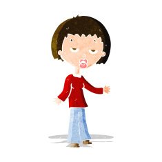 cartoon tired woman N9