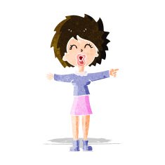 cartoon stressed out woman talking N3
