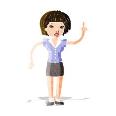 cartoon woman with idea N65