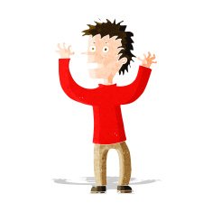 cartoon excited boy N47