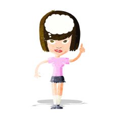 cartoon woman with idea N66