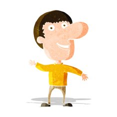 cartoon waving man N36