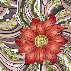 Seamless Floral Pattern (Vector) Hand Drawn Texture N56