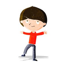 cartoon excited boy N50
