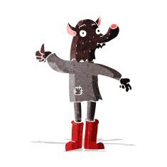 cartoon funny werewolf N6