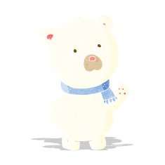 cartoon cute polar bear N10