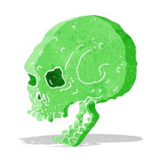 cartoon spooky skull N59