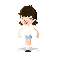 cartoon happy woman N79