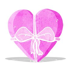 cartoon heart shaped present N3