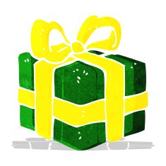 cartoon christmas present N32