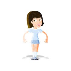cartoon woman shrugging shoulders N132