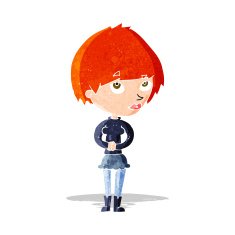 cartoon nervous woman N12